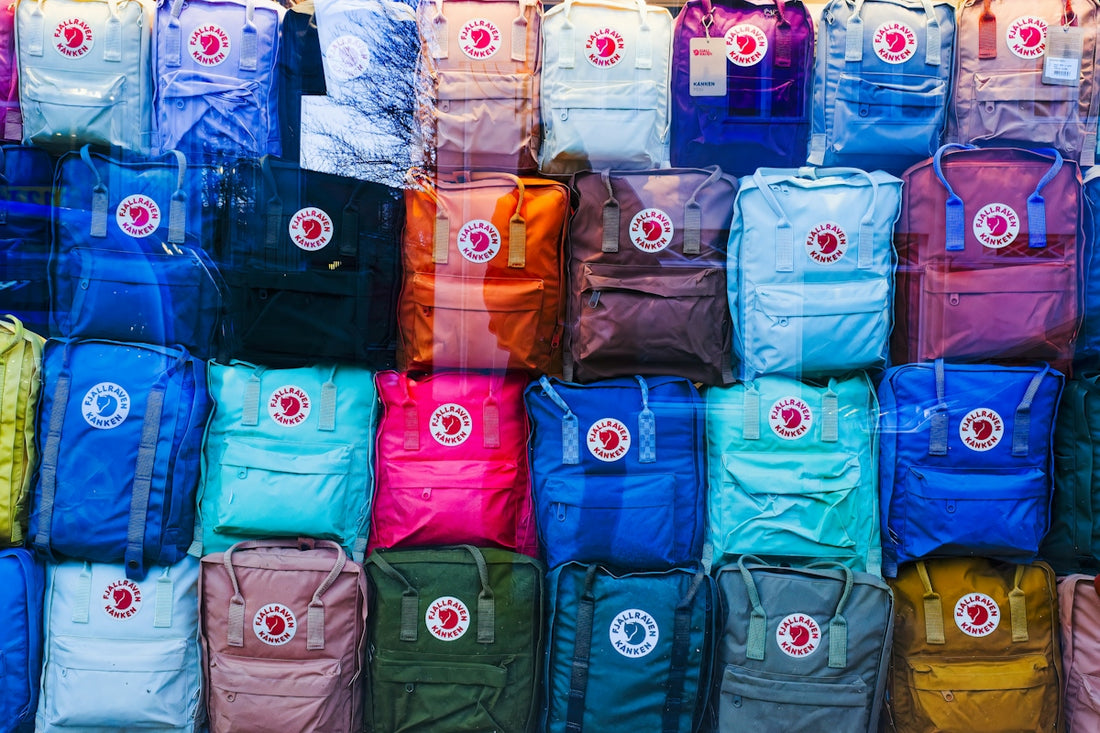 a bunch of bags that are stacked on top of each other