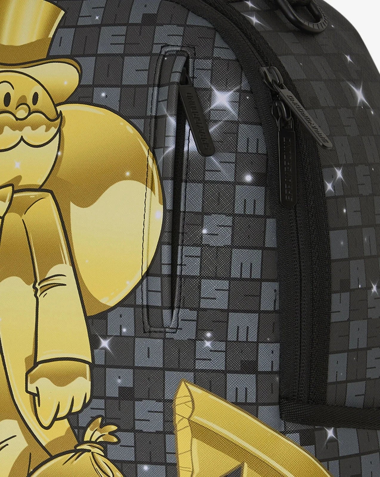 Futurebag™ Monopoly Statue Backpack Black Graphic Shoulder Strap
