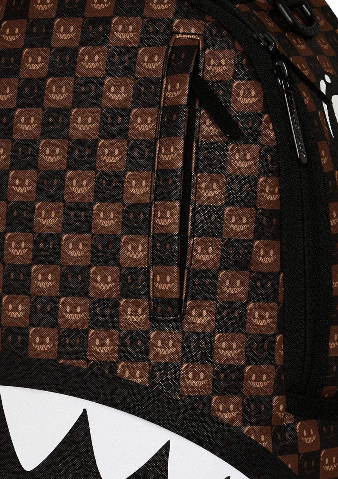 Futurebag™ Sharks in Paris Backpack Brown Check Shoulder Straps