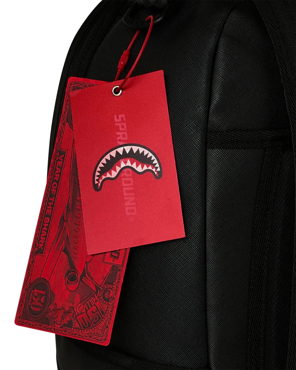 Futurebag™ The Golden Fang Shark Backpack Black Shoulder Strap