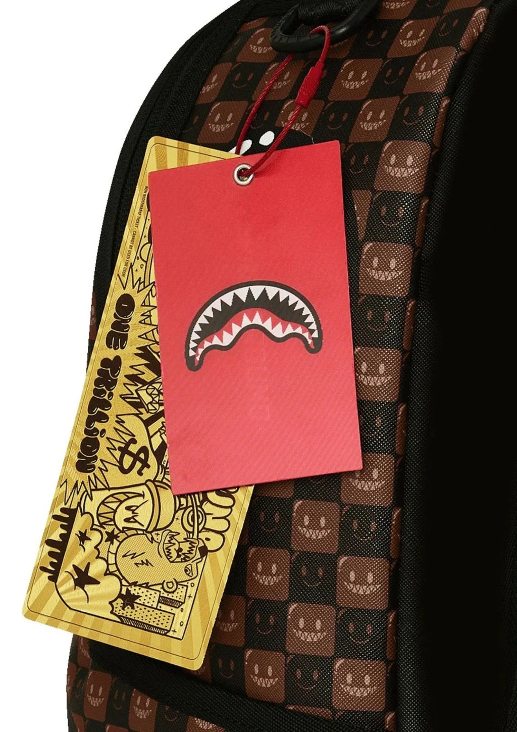 Futurebag™ Sharks in Paris Backpack Brown Check Shoulder Straps