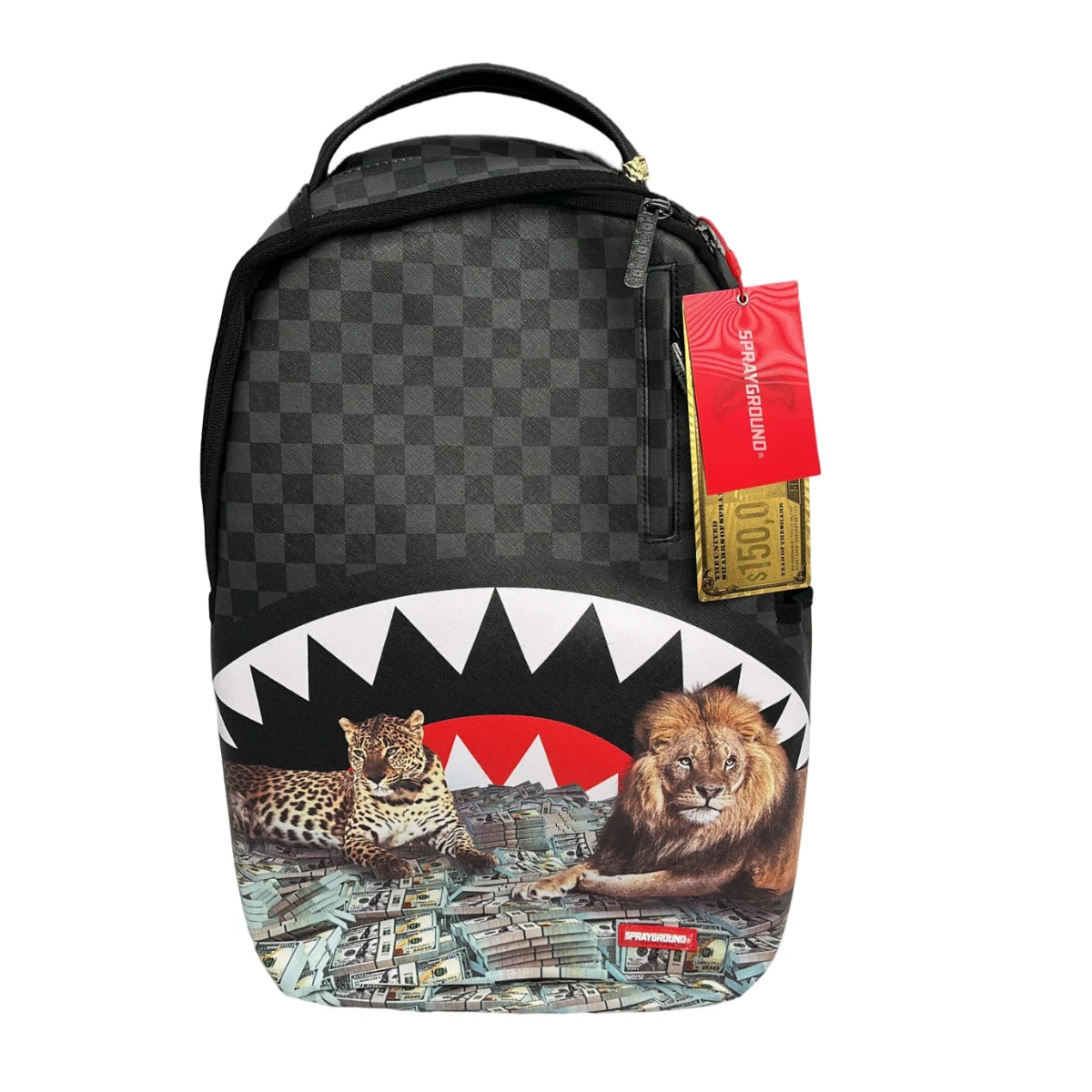 Futurebag™ Black Checkerboard Graphic Shoulder Strap Backpack