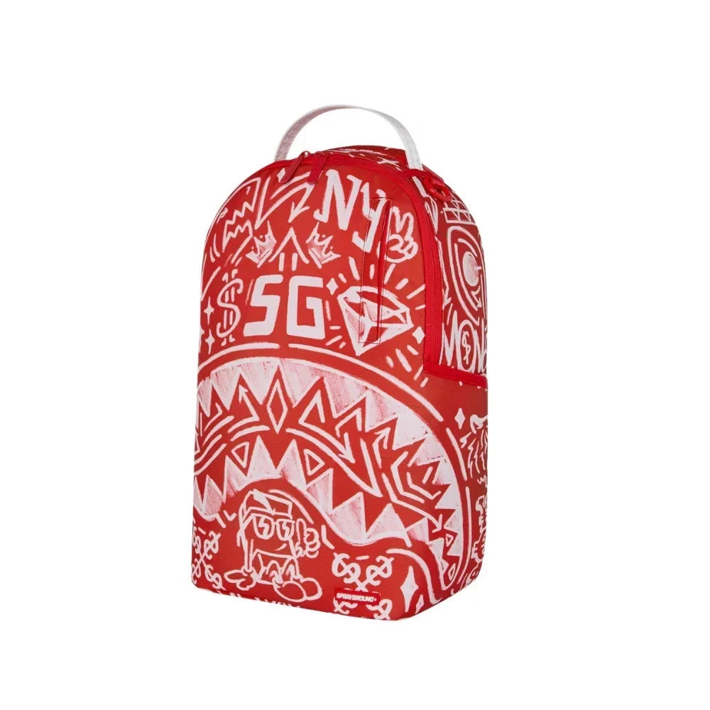 Futurebag™ Graffiti Wall Red Backpack Red Shoulder Strap